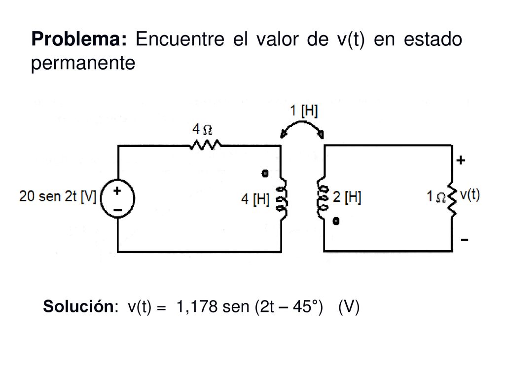 Problema: Encuentre el valor de v(t) en estado permanente