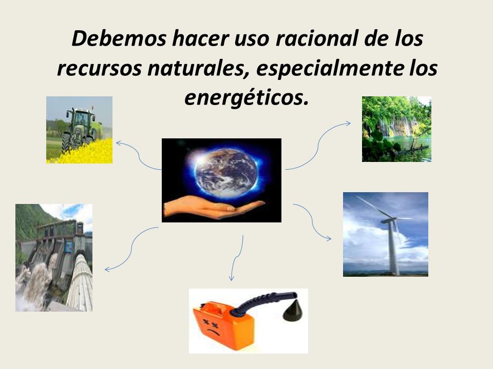 Debemos hacer uso racional de los recursos naturales, especialmente los energéticos.
