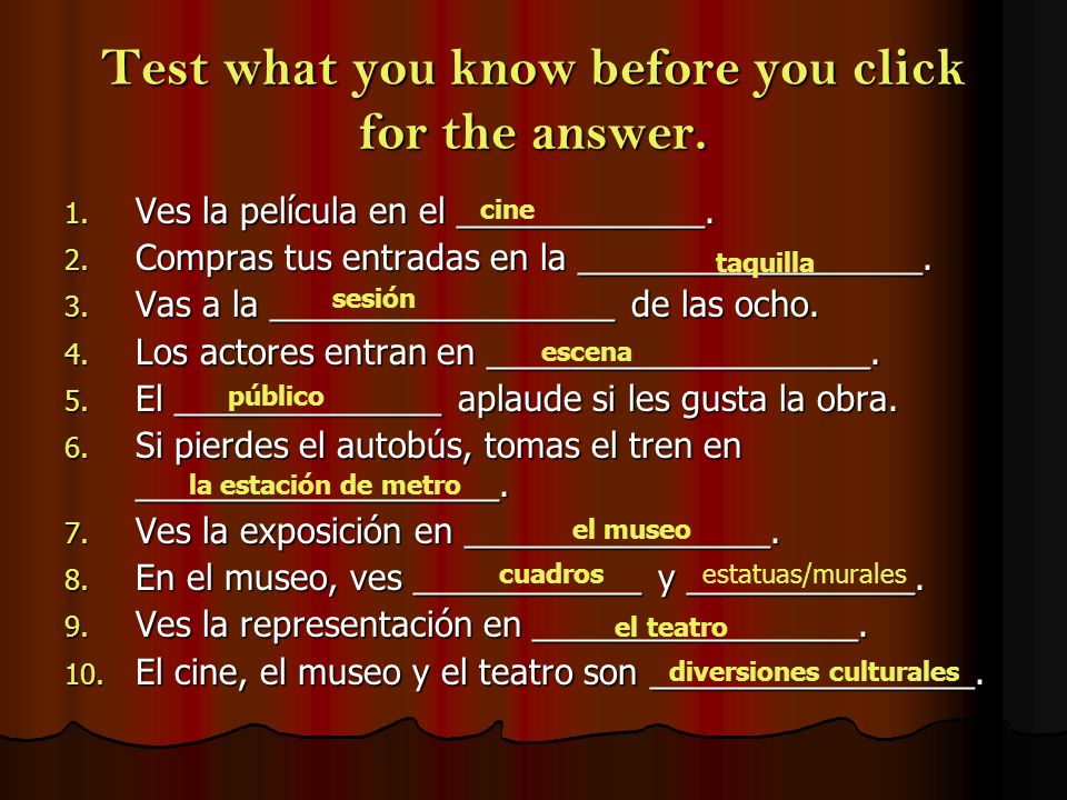Test what you know before you click for the answer.