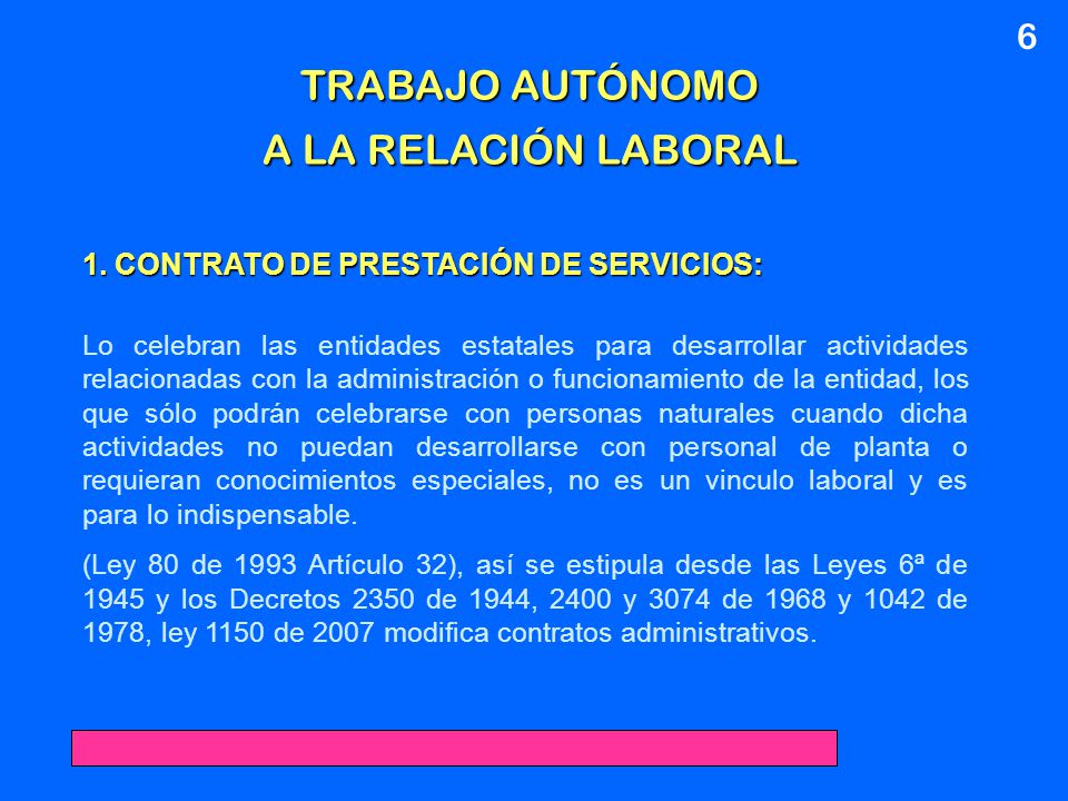TRABAJO AUTÓNOMO A LA RELACIÓN LABORAL 6