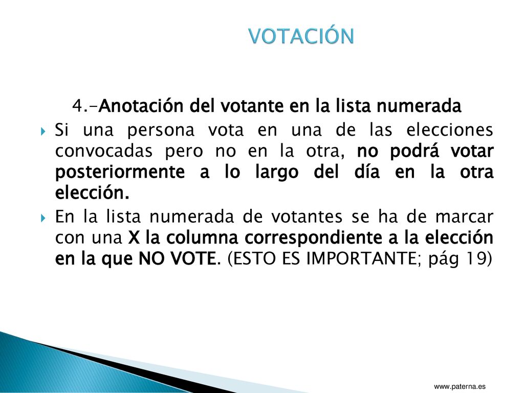 4.-Anotación del votante en la lista numerada