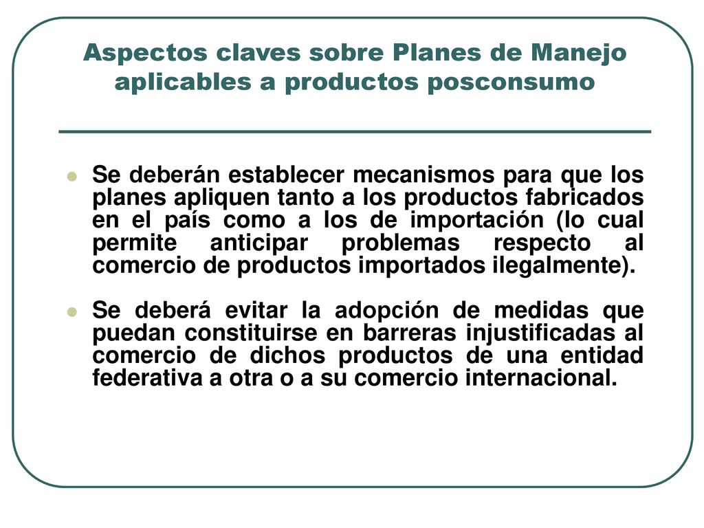 Aspectos claves sobre Planes de Manejo aplicables a productos posconsumo