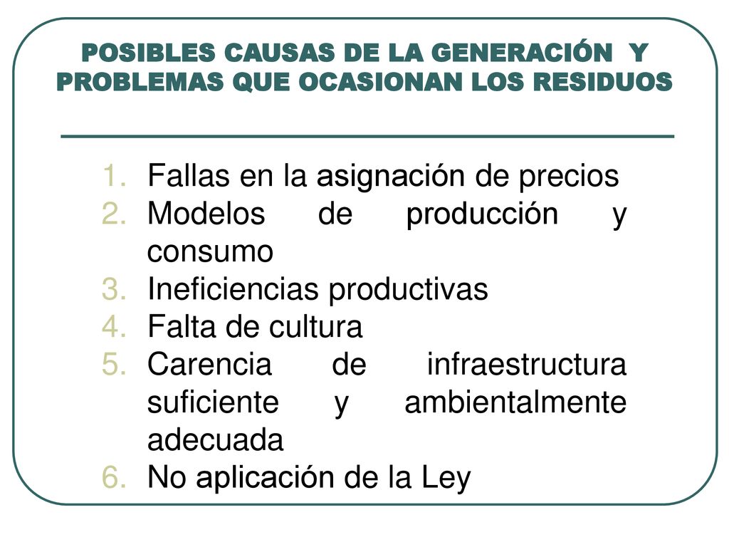 Fallas en la asignación de precios Modelos de producción y consumo