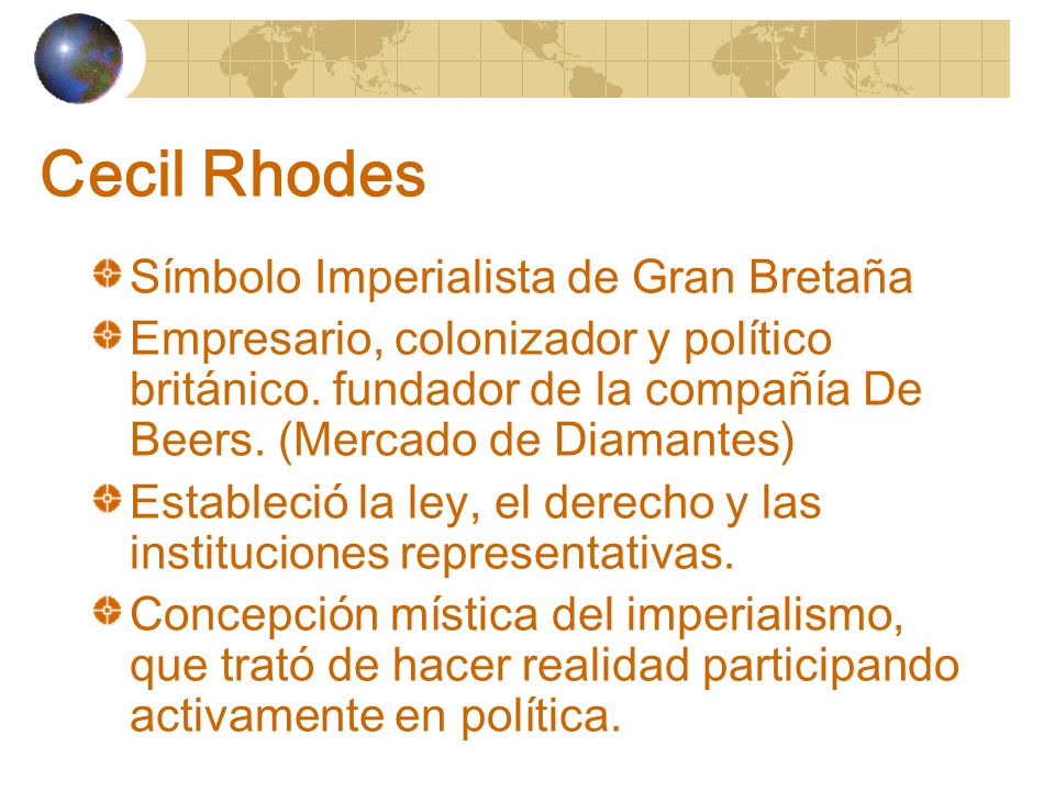 Cecil Rhodes Símbolo Imperialista de Gran Bretaña