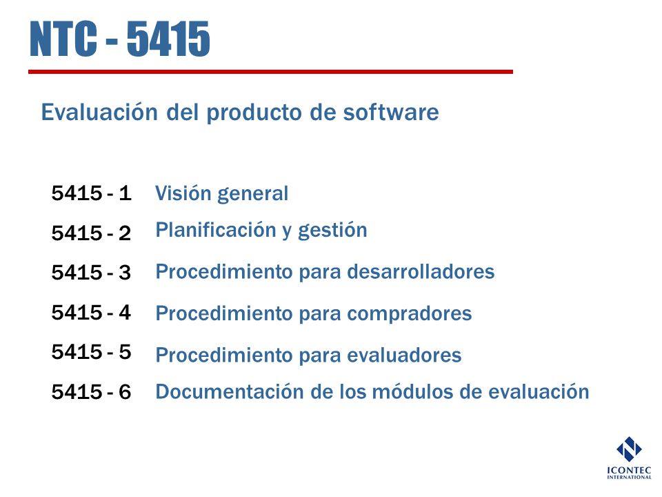 NTC Evaluación del producto de software