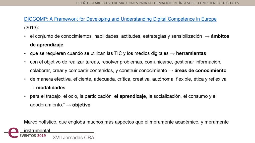 DISEÑO COLABORATIVO DE MATERIALES PARA LA FORMACIÓN EN LÍNEA SOBRE COMPETENCIAS DIGITALES