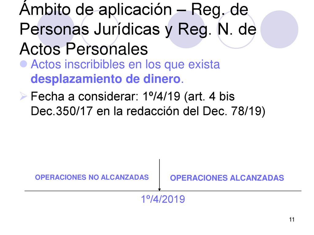Ámbito de aplicación – Reg. de Personas Jurídicas y Reg. N