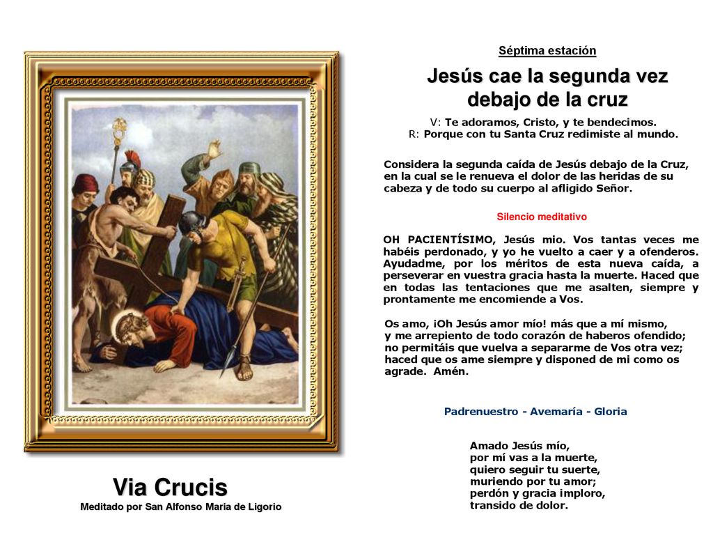 Jesús cae la segunda vez Padrenuestro - Avemaría - Gloria
