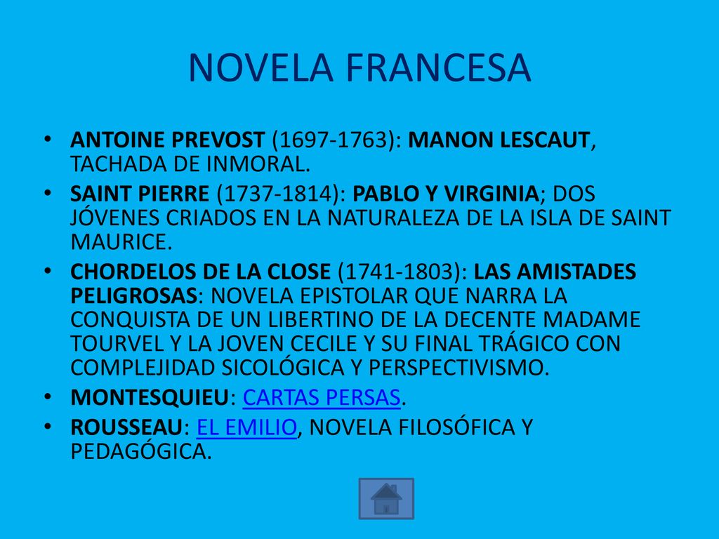 NOVELA FRANCESA ANTOINE PREVOST ( ): MANON LESCAUT, TACHADA DE INMORAL.