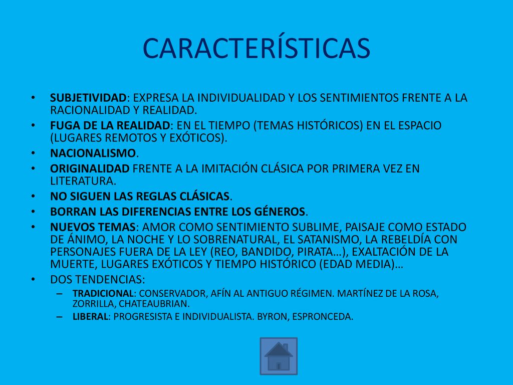 CARACTERÍSTICAS SUBJETIVIDAD: EXPRESA LA INDIVIDUALIDAD Y LOS SENTIMIENTOS FRENTE A LA RACIONALIDAD Y REALIDAD.