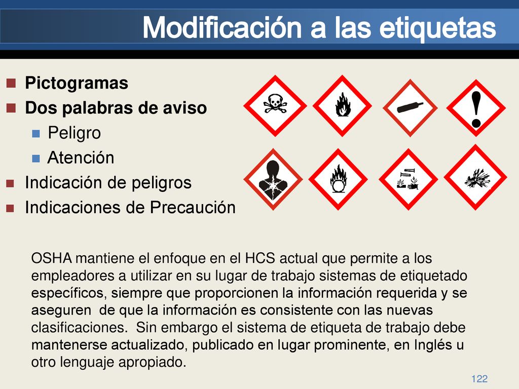 Modificación a las etiquetas