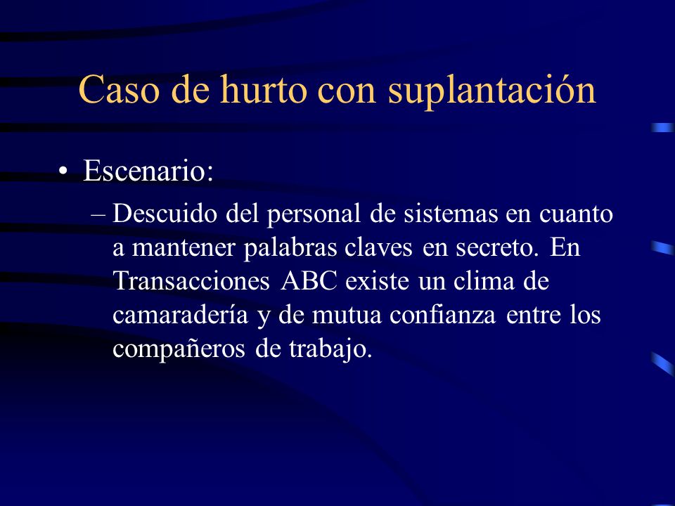 Caso de hurto con suplantación