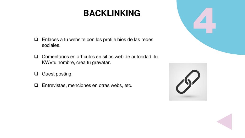 4 BACKLINKING. Enlaces a tu website con los profile bios de las redes sociales.
