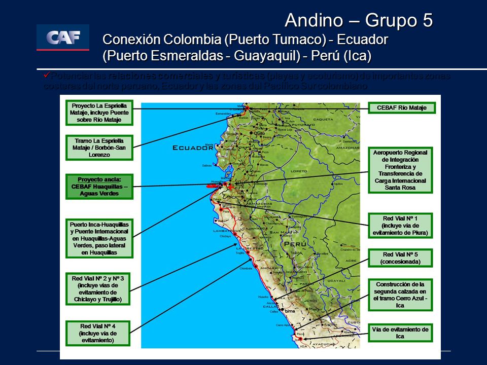 Andino – Grupo 5 Conexión Colombia (Puerto Tumaco) - Ecuador (Puerto Esmeraldas - Guayaquil) - Perú (Ica)