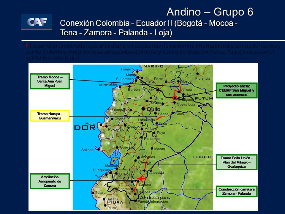 Andino – Grupo 6 Conexión Colombia - Ecuador II (Bogotá - Mocoa - Tena - Zamora - Palanda - Loja)