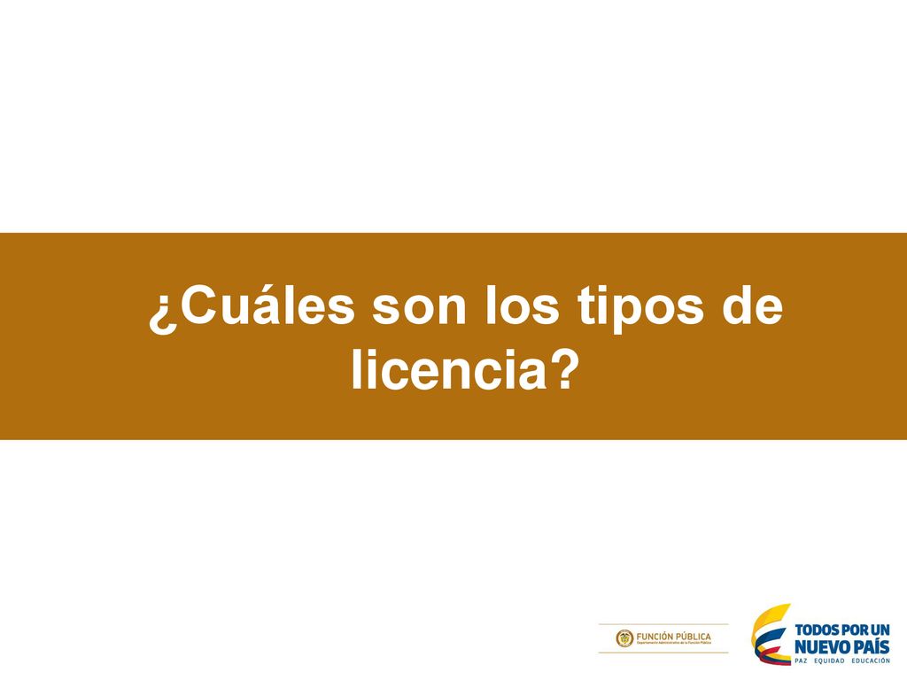 ¿Cuáles son los tipos de licencia