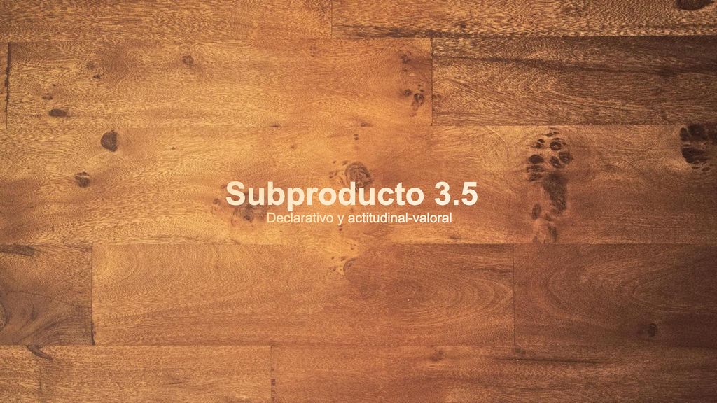 Subproducto 3.5 Declarativo y actitudinal-valoral