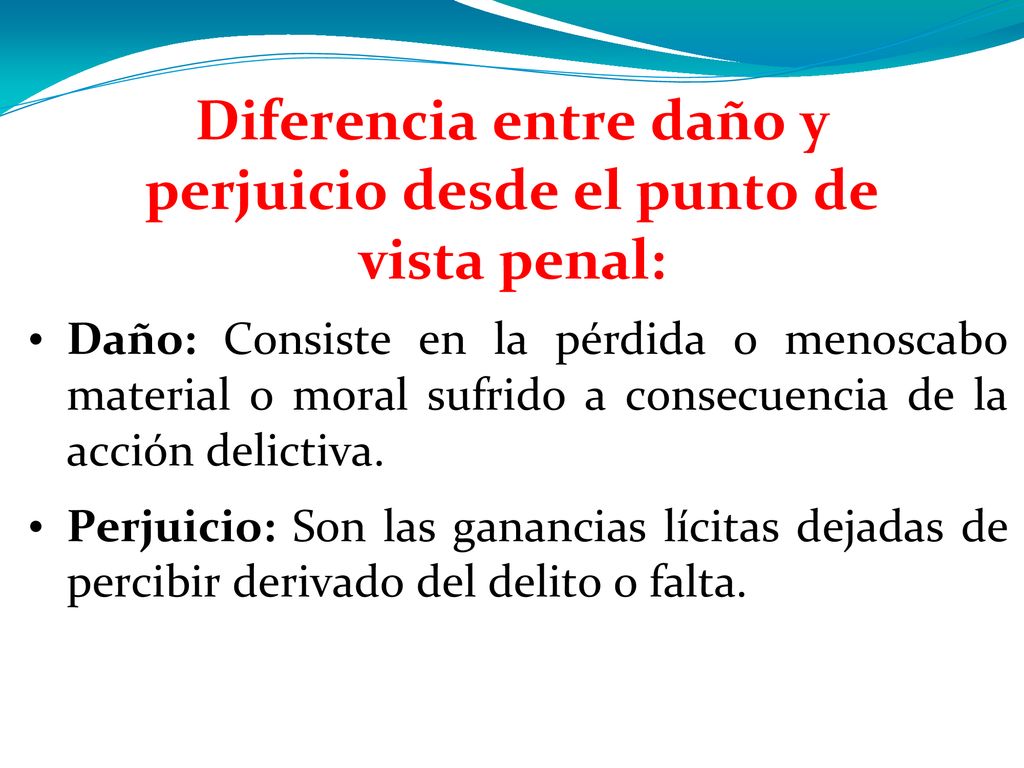 Diferencia entre daño y perjuicio desde el punto de vista penal: