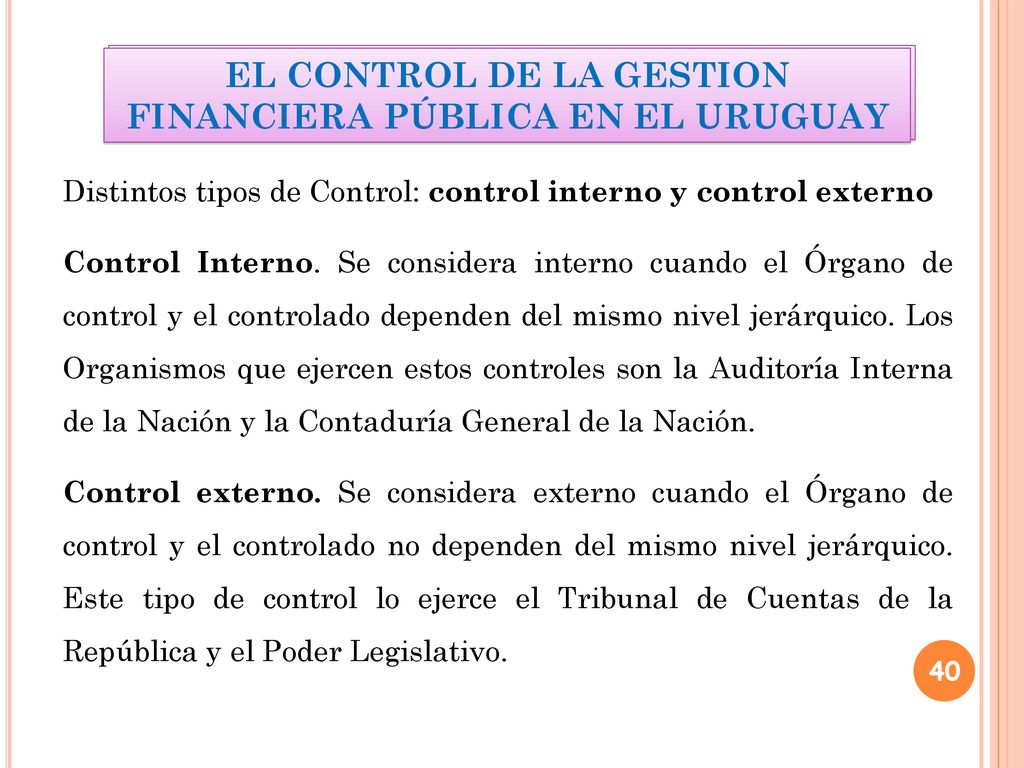 EL CONTROL DE LA GESTION FINANCIERA PÚBLICA EN EL URUGUAY