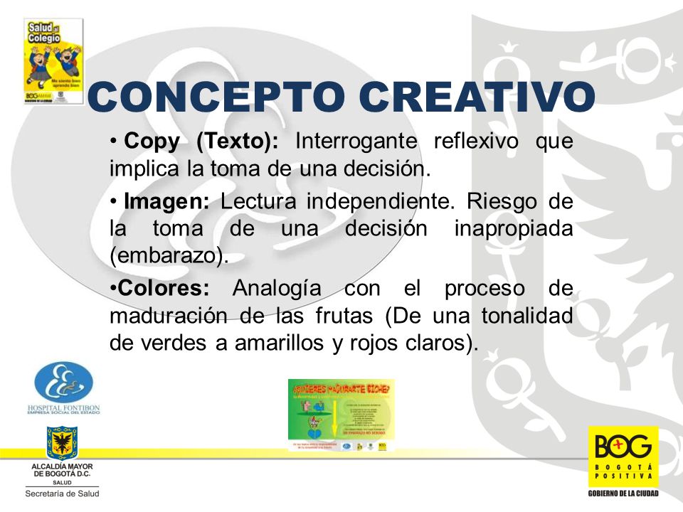 CONCEPTO CREATIVO Copy (Texto): Interrogante reflexivo que implica la toma de una decisión.