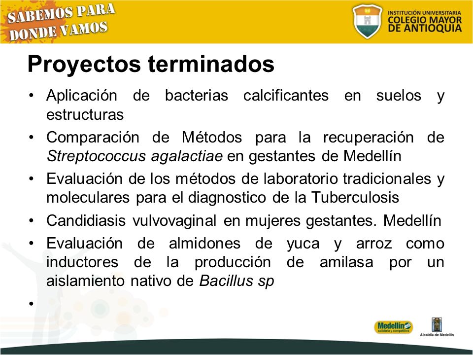 Proyectos terminados Aplicación de bacterias calcificantes en suelos y estructuras.