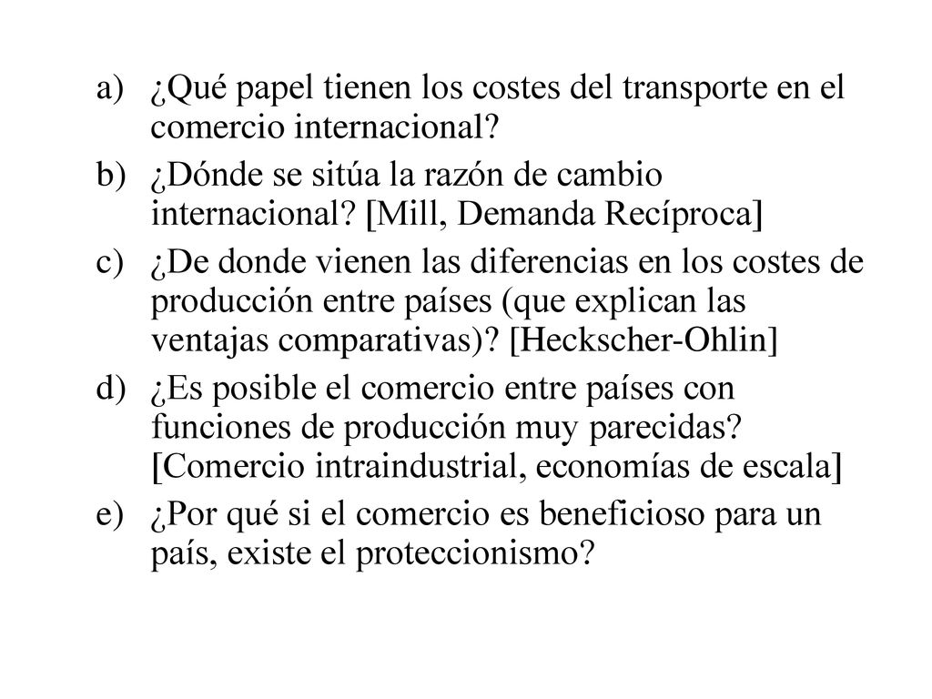 ¿Qué papel tienen los costes del transporte en el comercio internacional