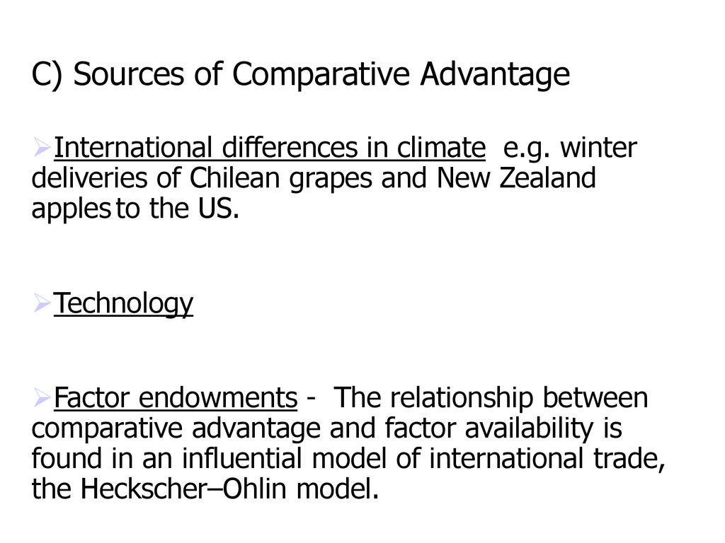 C) Sources of Comparative Advantage