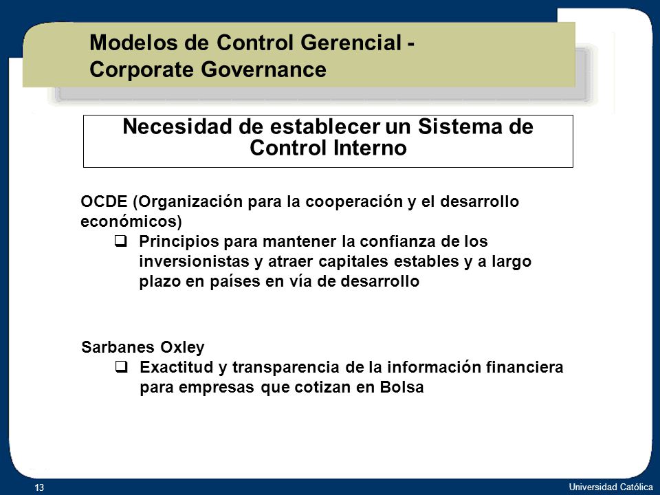 Modelos de Control Gerencial - Corporate Governance