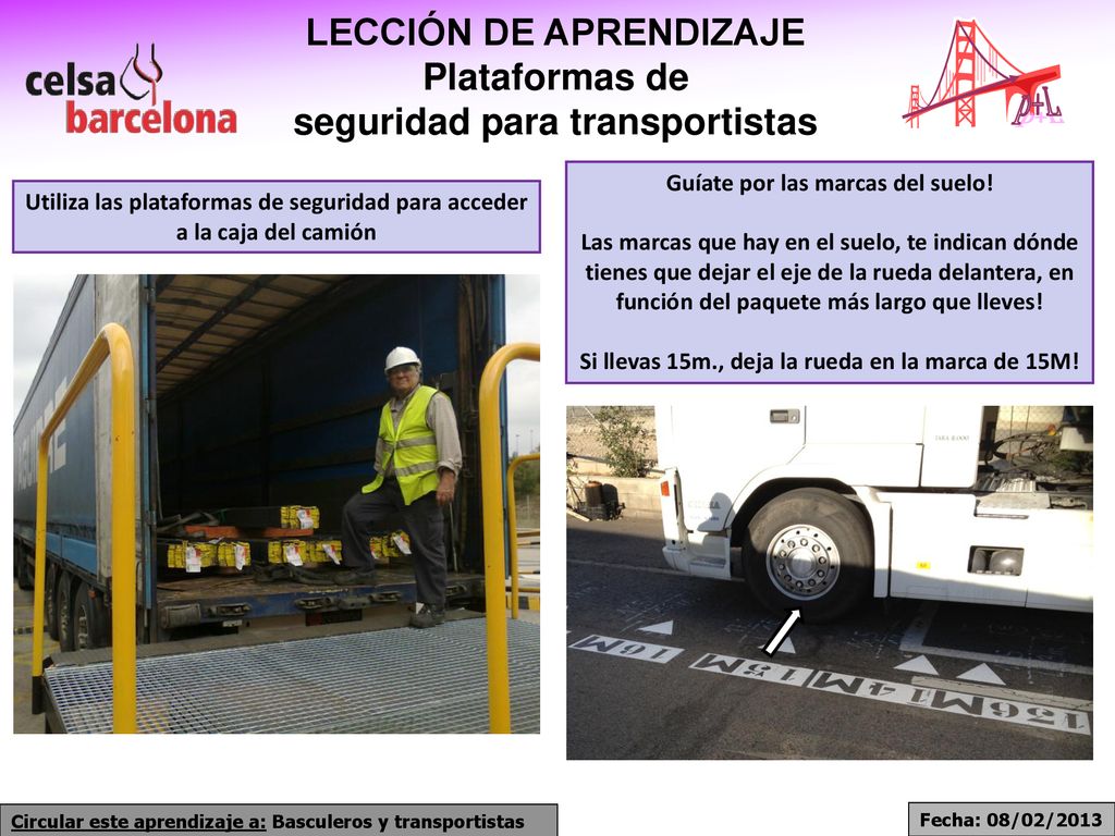 LECCIÓN DE APRENDIZAJE Plataformas de seguridad para transportistas