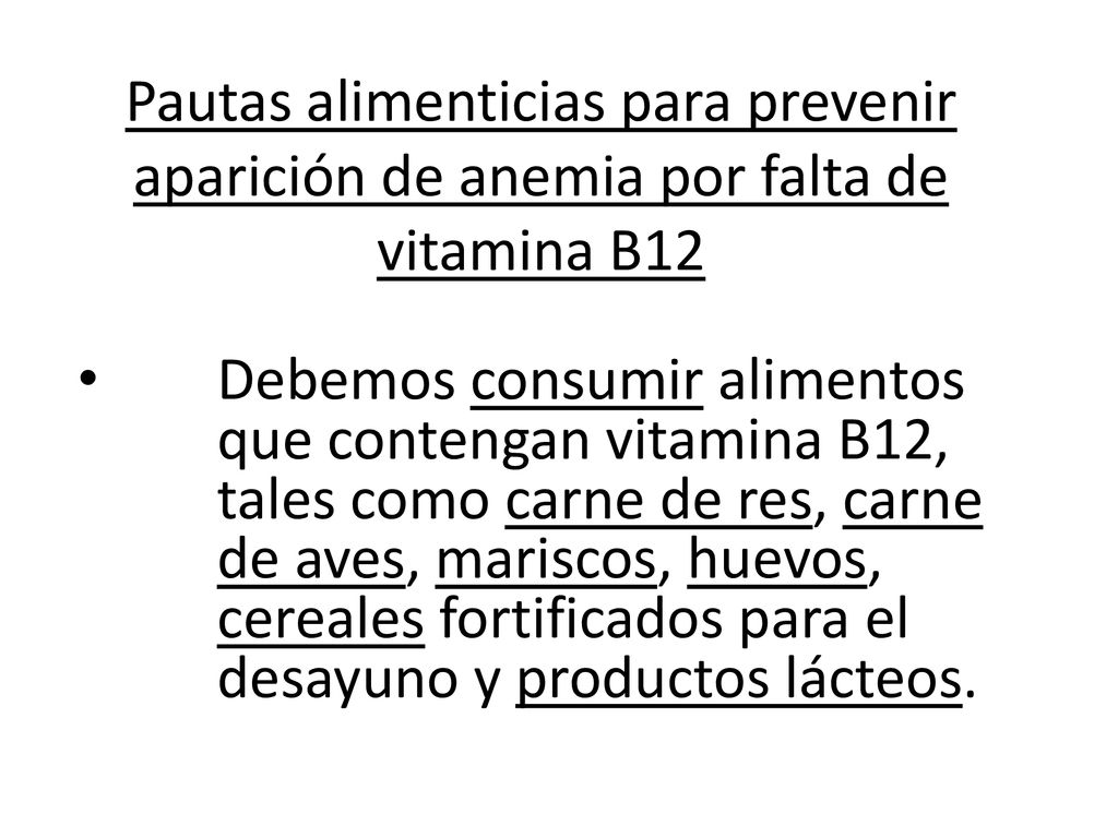 Pautas alimenticias para prevenir aparición de anemia por falta de vitamina B12