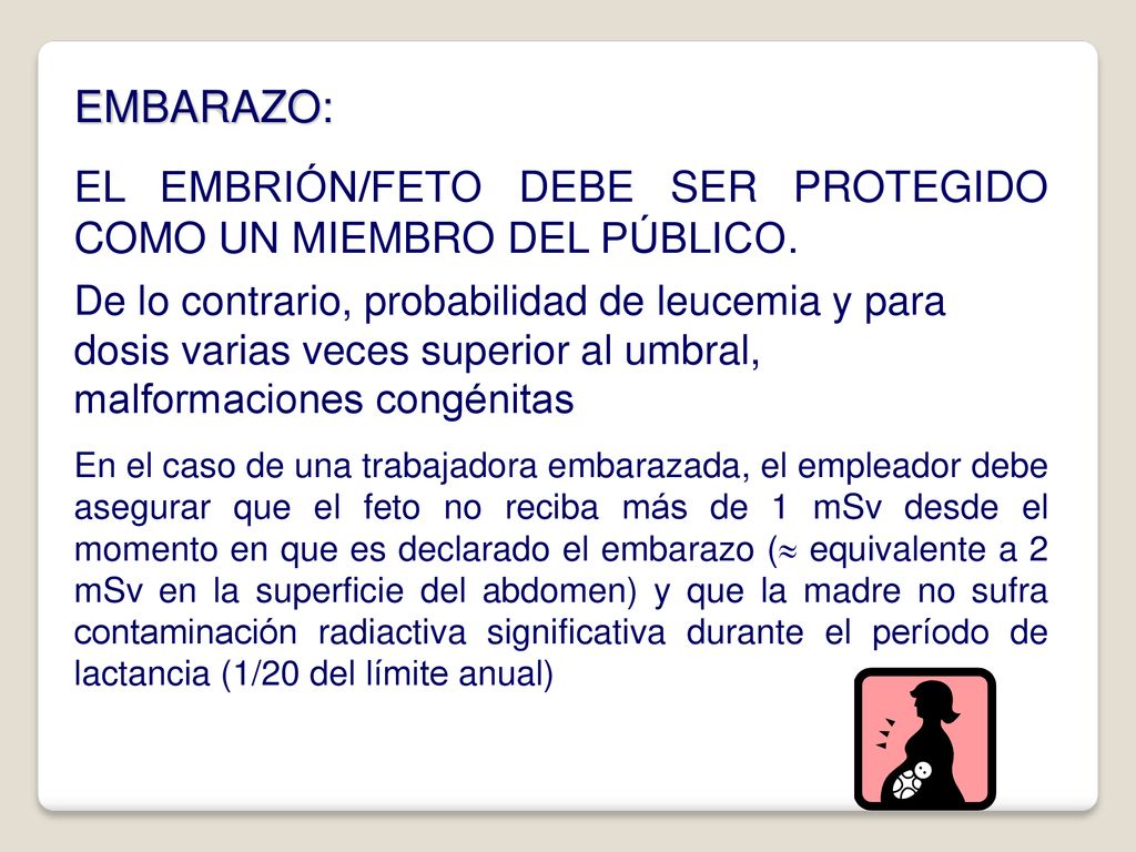 EMBARAZO: EL EMBRIÓN/FETO DEBE SER PROTEGIDO COMO UN MIEMBRO DEL PÚBLICO.