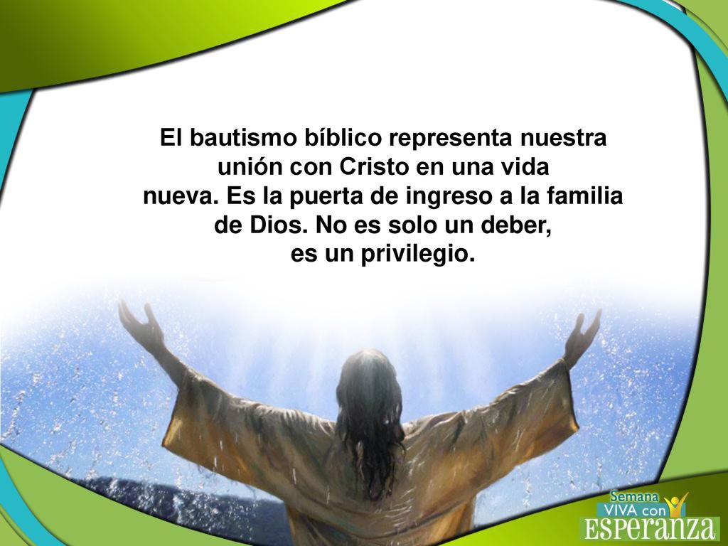 El bautismo bíblico representa nuestra unión con Cristo en una vida