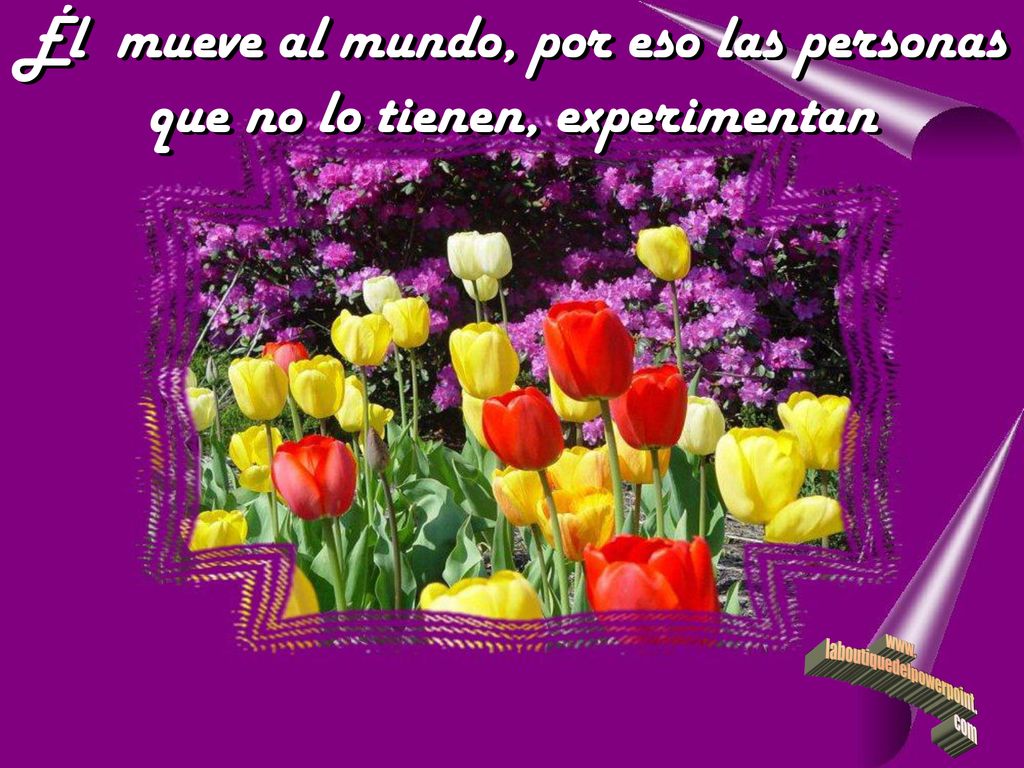 Él mueve al mundo, por eso las personas que no lo tienen, experimentan