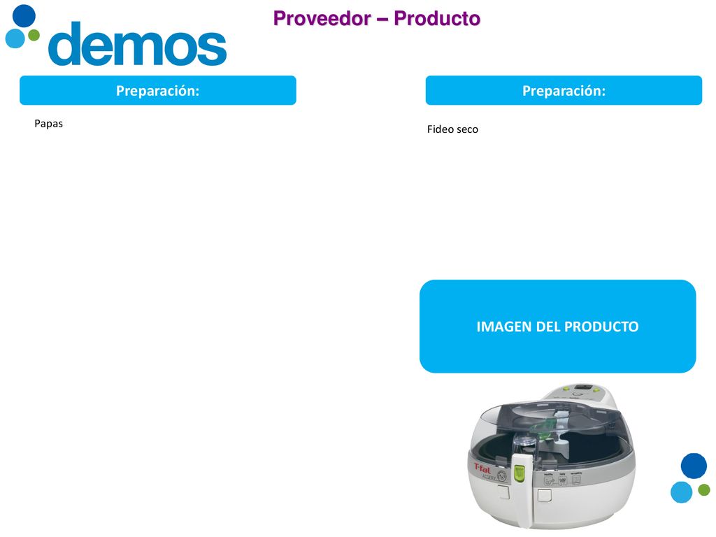Proveedor – Producto Preparación: Preparación: IMAGEN DEL PRODUCTO