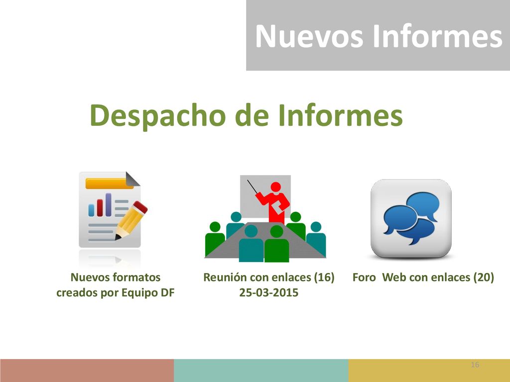 Nuevos Informes Despacho de Informes Nuevos formatos