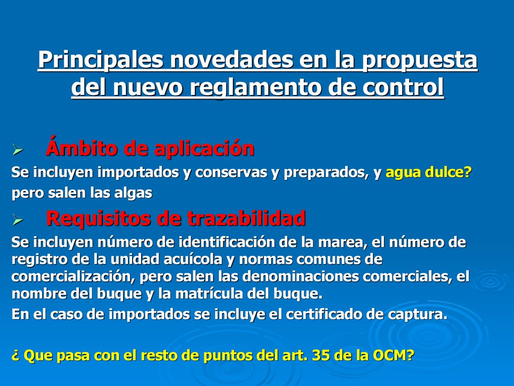 Principales novedades en la propuesta del nuevo reglamento de control