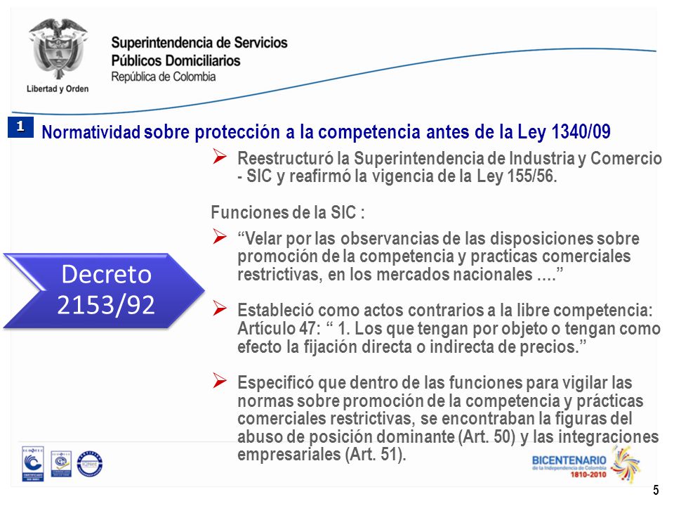 1 Normatividad sobre protección a la competencia antes de la Ley 1340/09.