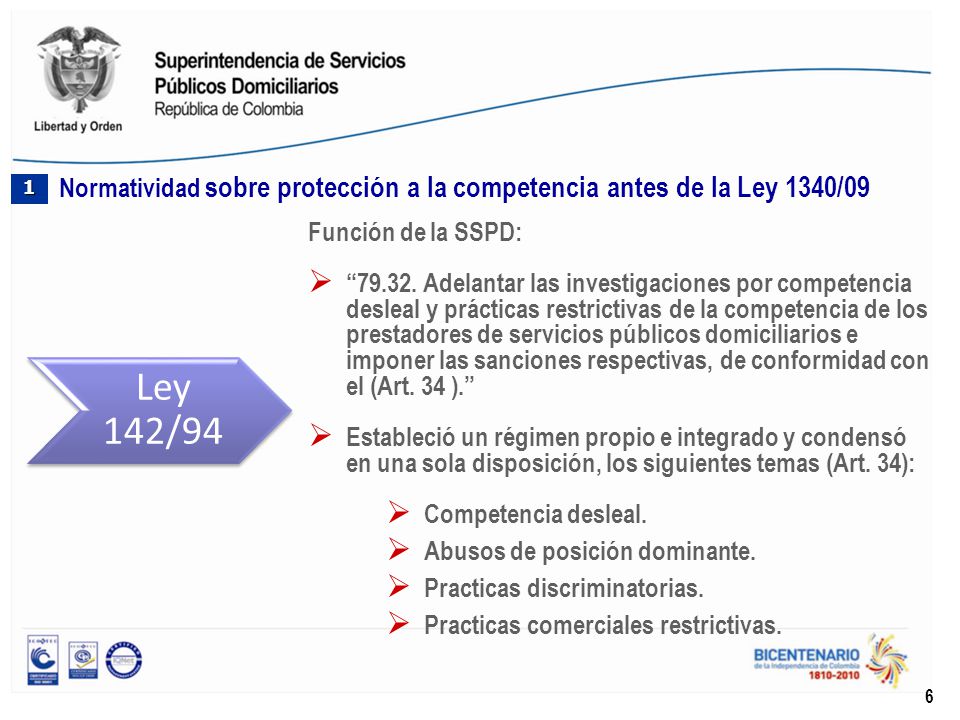 Normatividad sobre protección a la competencia antes de la Ley 1340/09