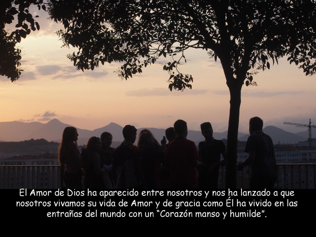 El Amor de Dios ha aparecido entre nosotros y nos ha lanzado a que nosotros vivamos su vida de Amor y de gracia como Él ha vivido en las entrañas del mundo con un Corazón manso y humilde .