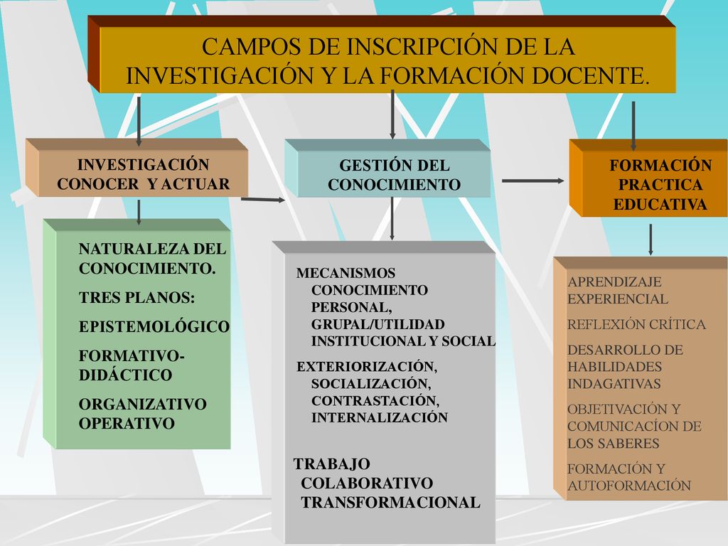 CAMPOS DE INSCRIPCIÓN DE LA INVESTIGACIÓN Y LA FORMACIÓN DOCENTE.