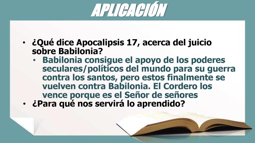 APLICACIÓN ¿Qué dice Apocalipsis 17, acerca del juicio sobre Babilonia