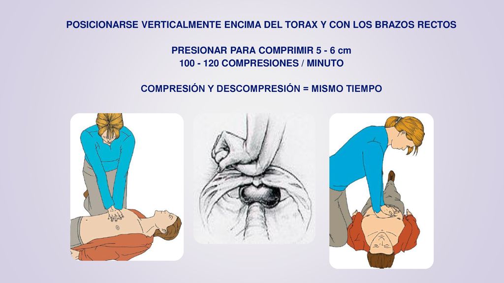 POSICIONARSE VERTICALMENTE ENCIMA DEL TORAX Y CON LOS BRAZOS RECTOS