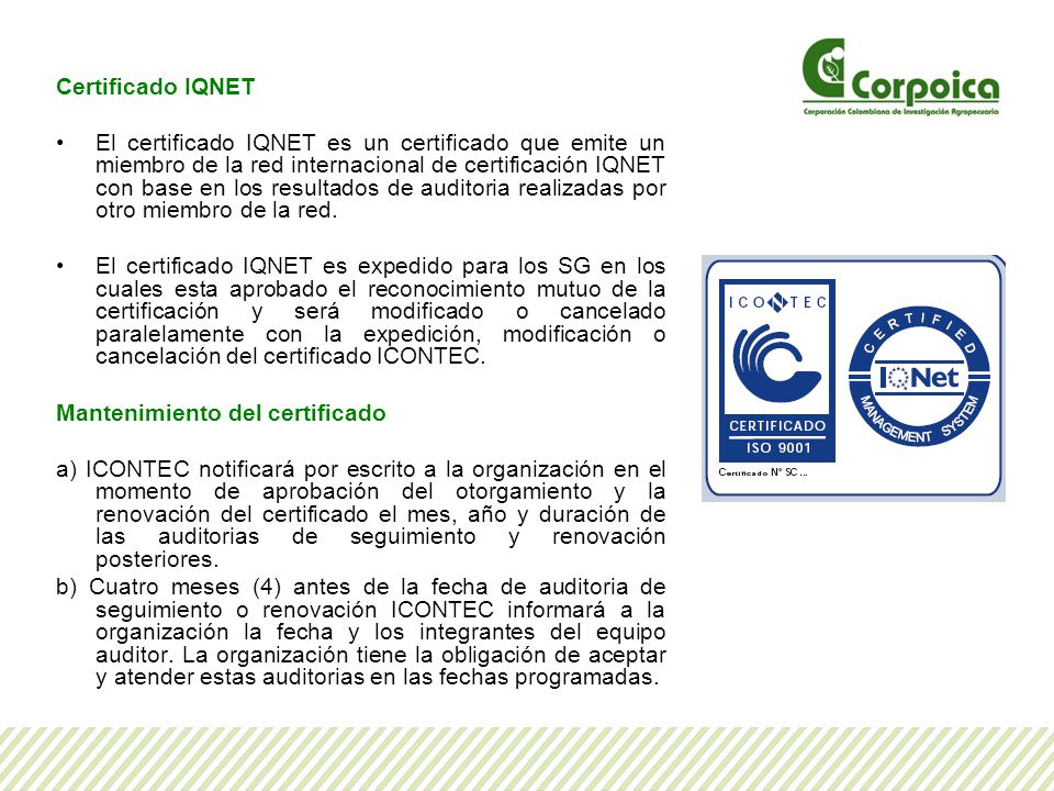 Certificado IQNET