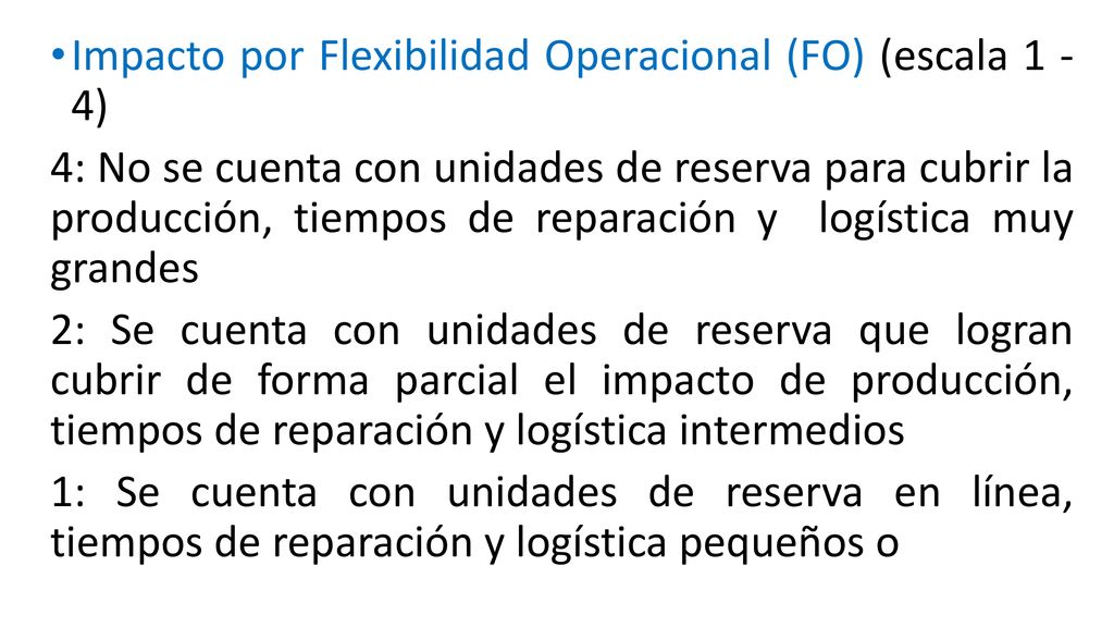 Impacto por Flexibilidad Operacional (FO) (escala 1 - 4)
