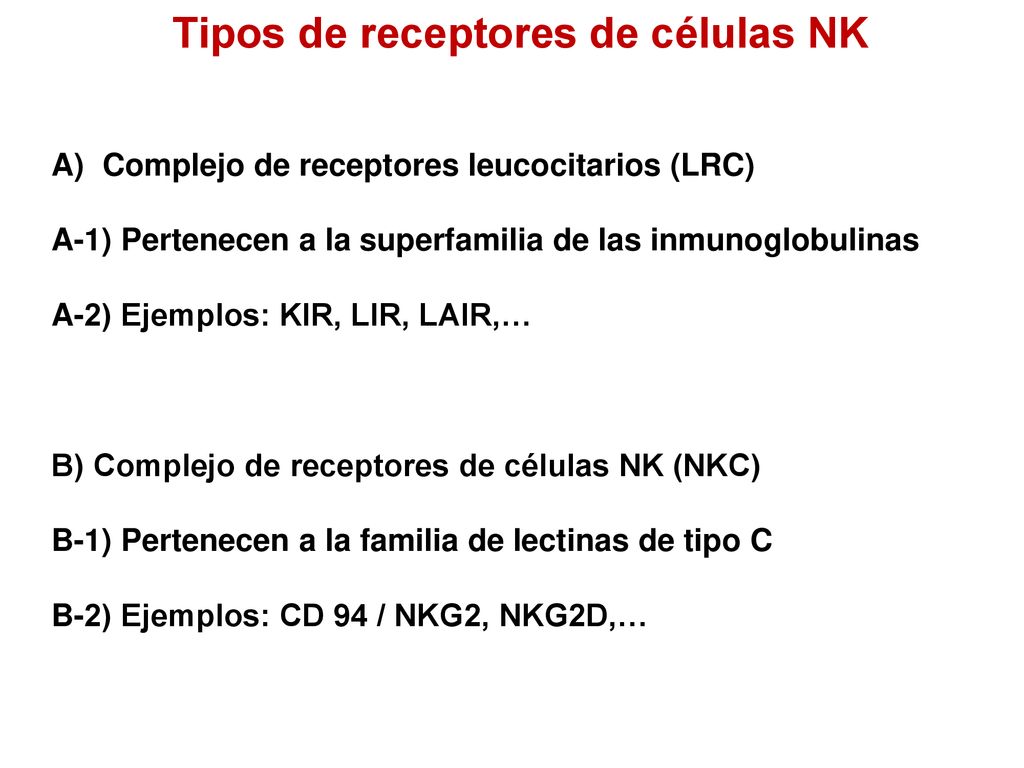 Tipos de receptores de células NK