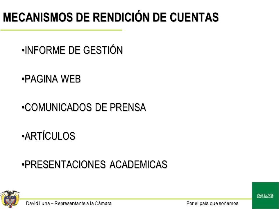MECANISMOS DE RENDICIÓN DE CUENTAS