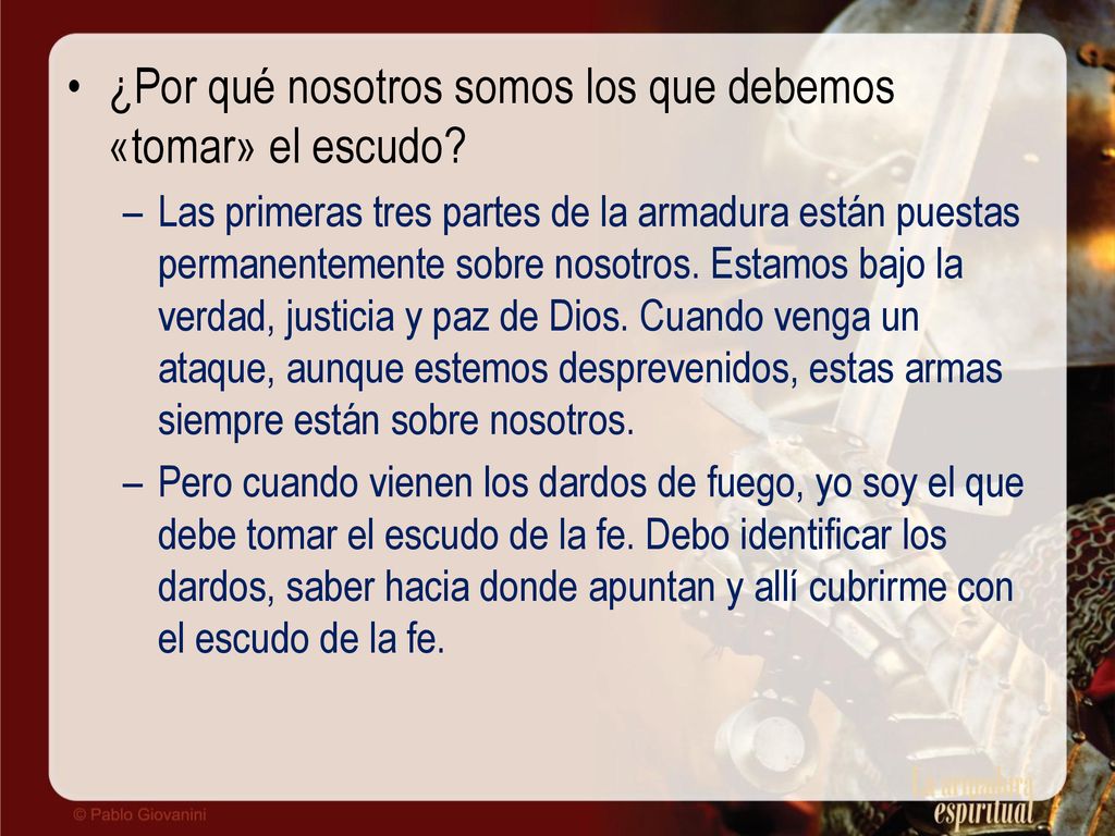 ¿Por qué nosotros somos los que debemos «tomar» el escudo