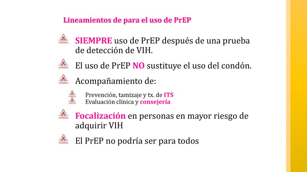 SIEMPRE uso de PrEP después de una prueba de detección de VIH.