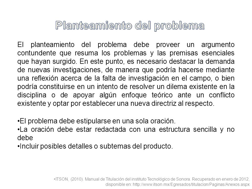 Planteamiento del problema