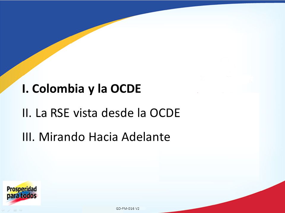 I. Colombia y la OCDE II. La RSE vista desde la OCDE III
